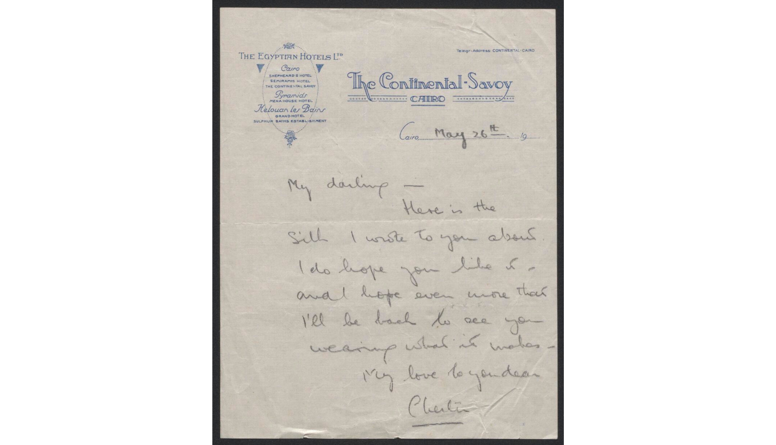 Handwritten letter, written in cursive