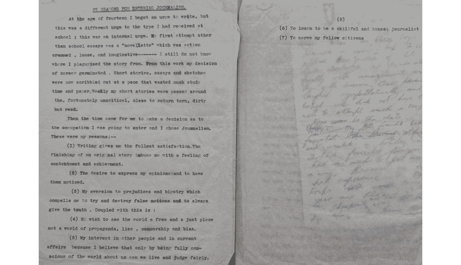 A letter written using a typewriter with black ink