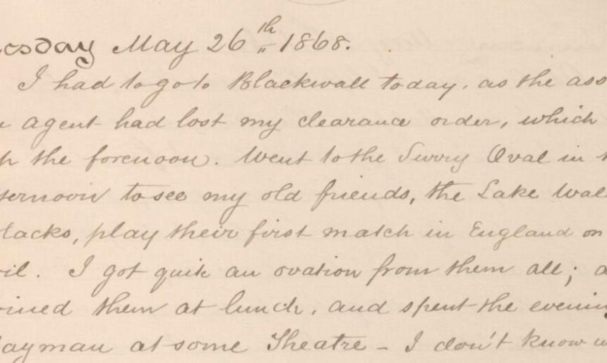 A handwritten diary entry in an old fashioned script.