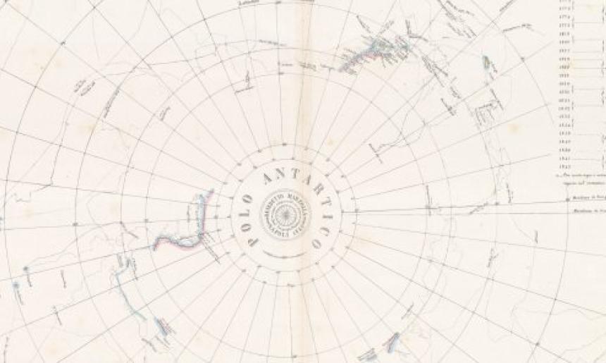 An old map of Antarctica from 1842.
