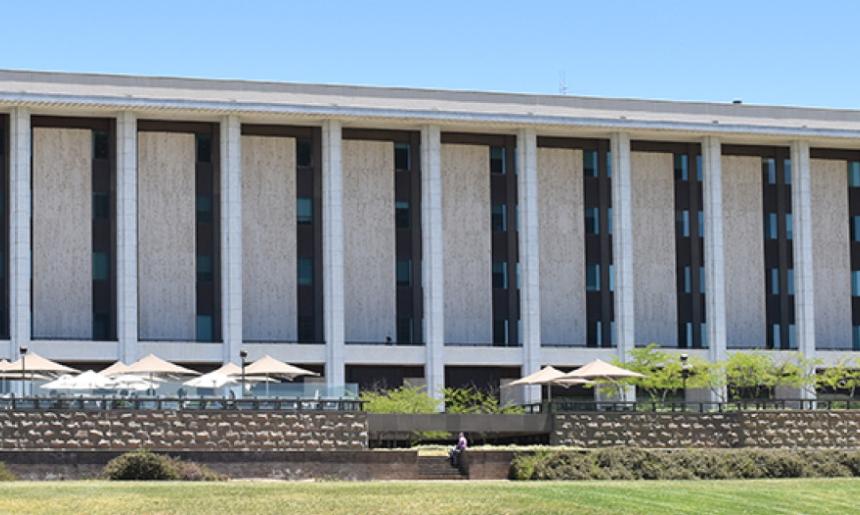 The side of the Library building