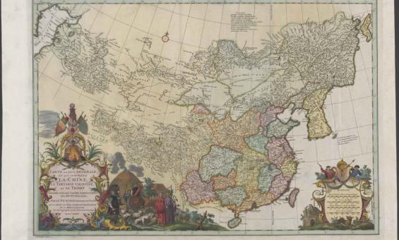 french hand inked map of China and Tibet