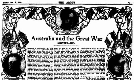 Australia and the Great War newspaper article