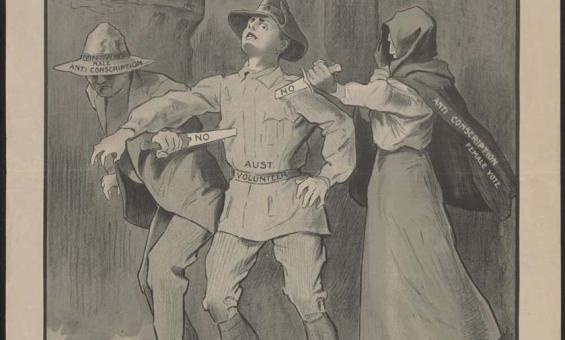 Conscription referendum poster 'The crime of those who vote 'no''