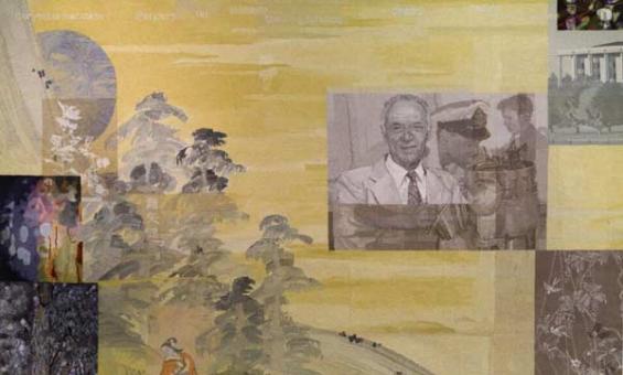 A tapestry titled 'Finding Kenneth Myer'