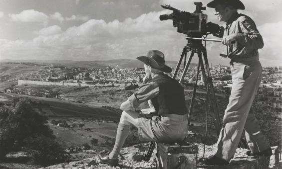 Frank Hurley and Masly Williams looking towards Jerusalem