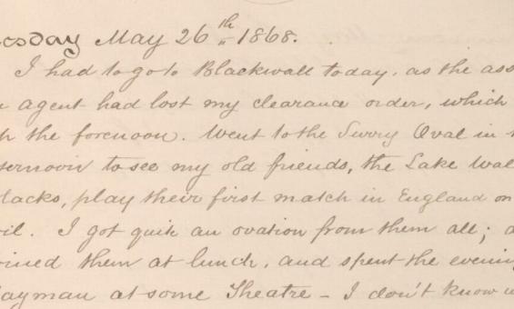 A handwritten diary entry in an old fashioned script.