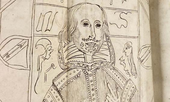 A drawing of William Shakespeare.