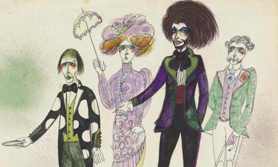 Costume designs for Cochenille, Spalanzani and Guests from 'The Tales of Hoffmann', State Opera of South Australia 1982