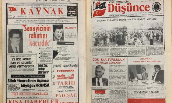 The front pages of two different Turkish language newspapers.