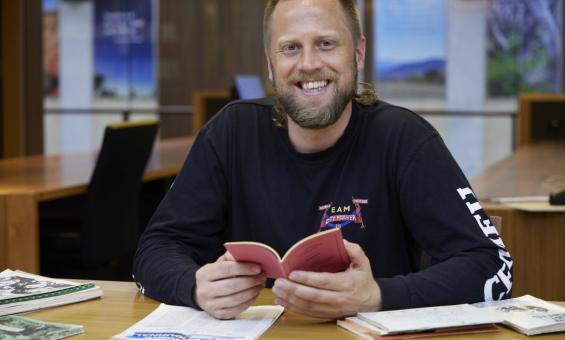 Special collections reading room Sam Wallman 2023 creative arts fellow