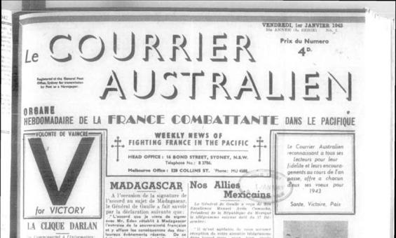 A page from a French newspaper titles Courrier Australien.
