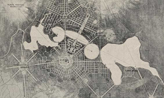 Print showing an early plan for Canberra