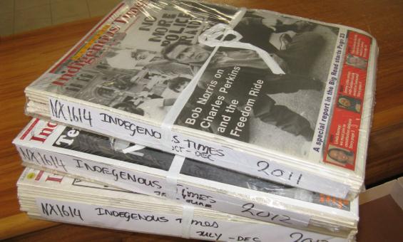 Shrinkwrapped newspapers
