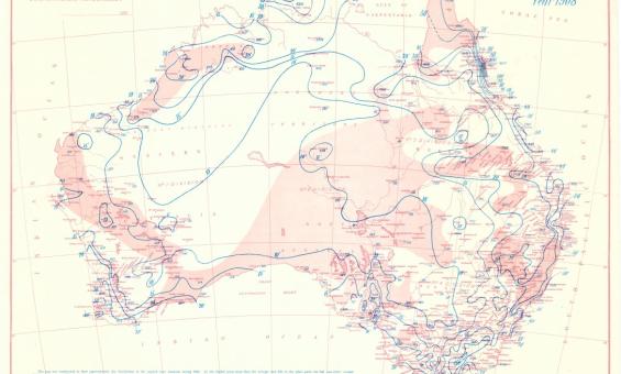 map showing the weather and climate rainfall of Australia
