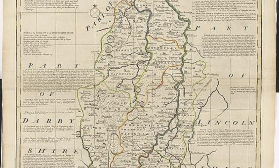 A map showing nottinghamshire