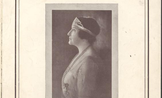 Cover of the program with Dame Nellie Melba's portrait wearing a tiara