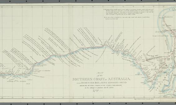 Detailed map of the southern cost of Australia with various annotations and notes