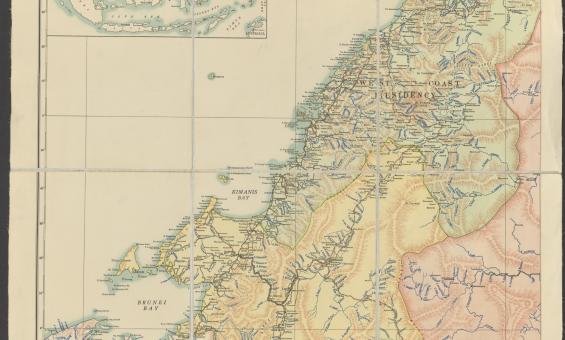a coloured map of British North Borneo