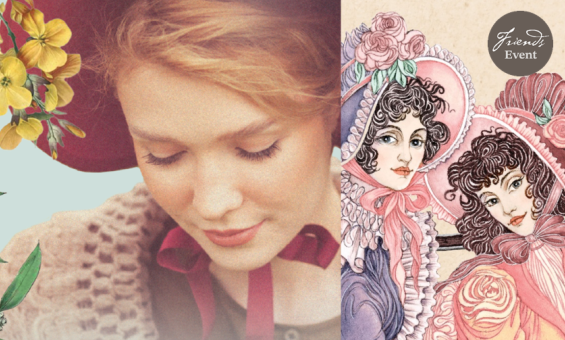 Detail of book covers by Sue Williams and Alison Goodman featuring illustrations of women in historical dress