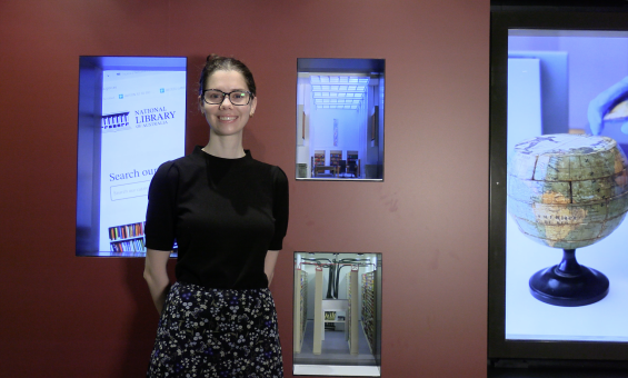 Exhibitions team member Nicole Schwirtlich in the galleries