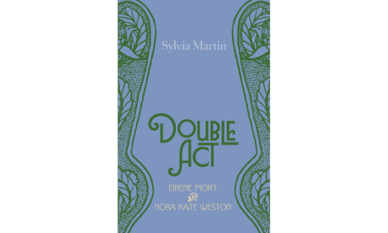 Cover of book 'Double Act' which fetures green patterns on a blue background